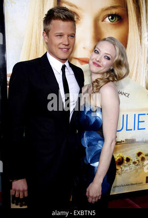 Amanda Seyfried and Chris Egan at the Los Angeles premiere of 'Letters To Juliet'. Stock Photo
