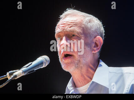 Jeremy Corbyn,MP for Islington North, speaks at an event in London during the Labour hustings Stock Photo
