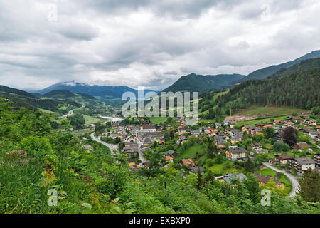 village Werfen Austria aerial view Stock Photo