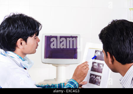 indian doctor hospital Patient  X-Ray report Checking Stock Photo