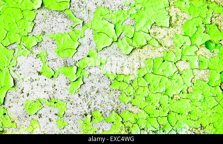 Cracked green paint on a stone surface as a background image Stock Photo