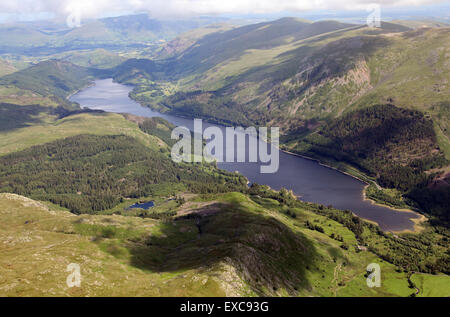 aerial view of Thirlmere in the Lake District, Cumbria, UK Stock Photo