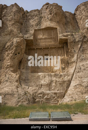 Achaemenian Royal Tombs In Naqsh-e Rustam Necropolis, Fars Province, Shiraz, Iran Stock Photo
