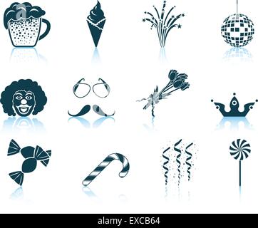 Set of celebration icons. EPS 10 vector illustration without transparency. Stock Vector