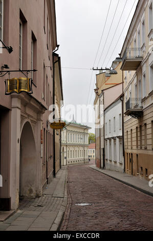 Street in Vilnius Old Town. Stock Photo