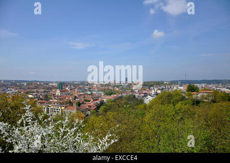 View on the Vilnius Old Town from the Hill of Three Crosses Stock Photo