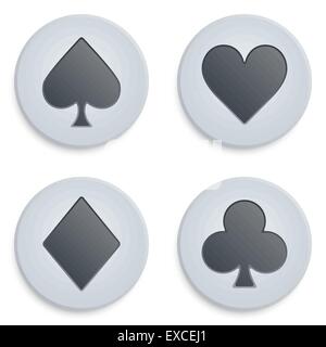 Casino simple icon card suits Stock Vector
