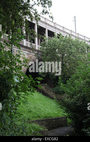View of the High Level Bridge, Newcastle, from below. Stock Photo