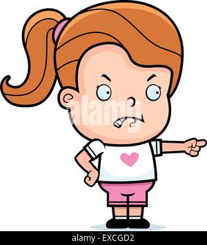 A cartoon toddler angry and pointing. Stock Vector