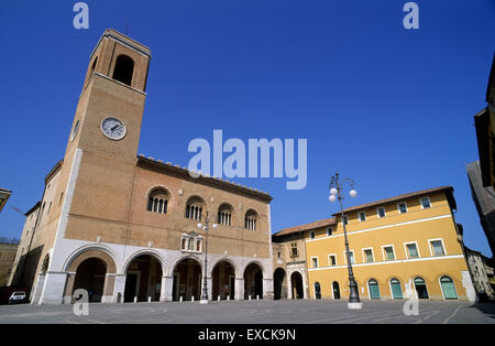 Italy, Le Marche, Fano, Piazza XX Settembre, Palazzo della Ragione Stock Photo