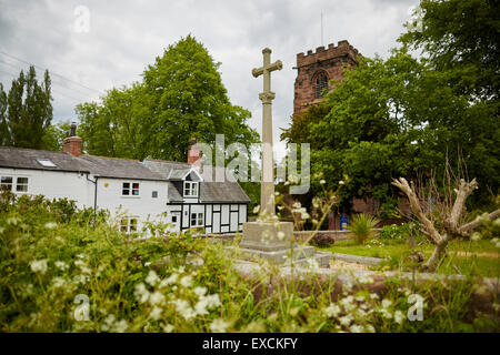 Runcorn is an industrial town and cargo port in Halton, Cheshire, UK.  Pictured This church, off Swanlow Lane, is the most well- Stock Photo