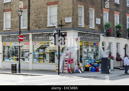 Hardware store on the corner of Seymour Place and Upper Berkeley Street, Westminster, London, UK Stock Photo