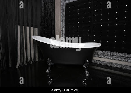 Bath interior in black Stock Photo