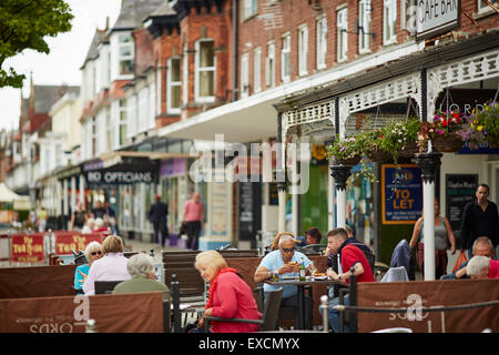 Pictures around Southport   Pictured Glazed canopies on shop frontages at Lord Street is the main shopping street of Southport, Stock Photo