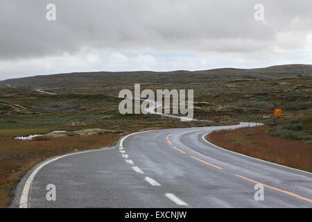 Road winding over the mountains in Norway Stock Photo