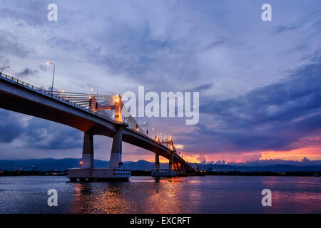 Magic hour bridge in Cebu City, Philippines Stock Photo