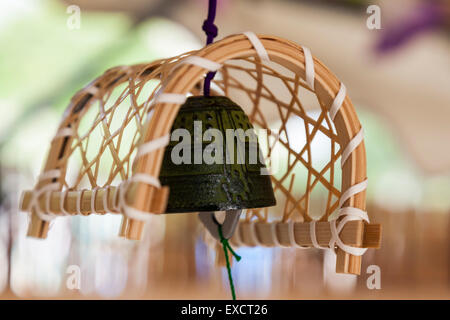 A Japanese wind chime (Fuurin) on display during the annual ''Fuurin Matsuri'' festival on July 11, 2015, in Tokyo, Japan. The festival is held at Nishiarai Daishi temple in Adachi ward, which displays a variety of colorful Japanese wind chimes from July 11 to August 2. © Rodrigo Reyes Marin/AFLO/Alamy Live News Stock Photo