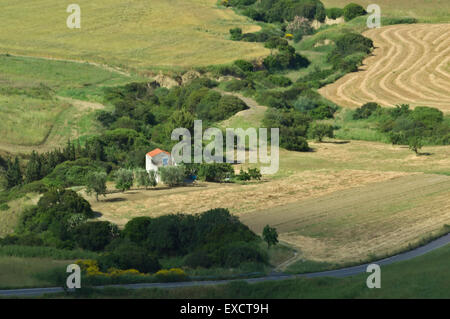 a small house in rural area near the town of Pomarico (Basilicata - Italy) Stock Photo