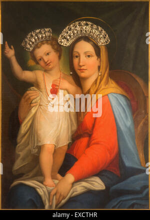 Rome - The painting Madonna Auxilium Christianorium by Domenico Cassarotti church Basilica dei Santi Ambrogio e Carlo al Corso Stock Photo