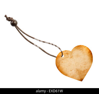 label shaped  Heart isolated on white background Stock Photo
