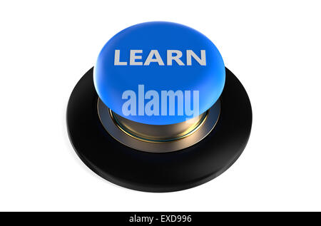 Teched Button E-learn push-button isolated on white background Stock Photo - Alamy