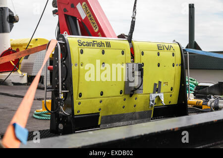 An EIVA Scanfish III ROTV platform with a C-Max Side Scan Sonar being used for an offshore survey in the North Sea Stock Photo