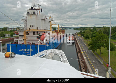 Ships in the Kiel-Holtenau Lock for the Kiel Canal Stock Photo