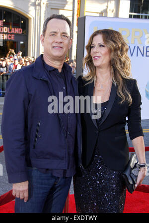 Tom Hanks and Rita Wilson at the Los Angeles premiere of 'Larry Crowne'. Stock Photo