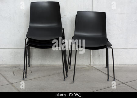 Composition of Stacked Chairs at an Entertainment Venue Stock Photo