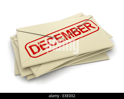 december letters  (clipping path included) Stock Photo