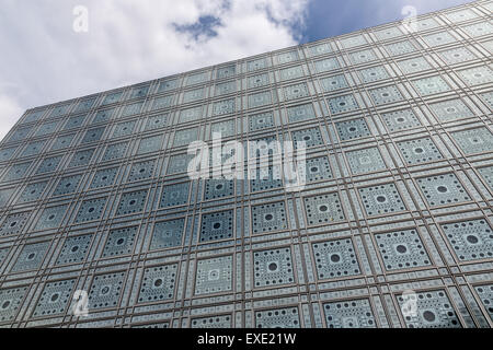 Facade of Arab World Institute (Institut du Monde Arabe) in Paris, France Stock Photo