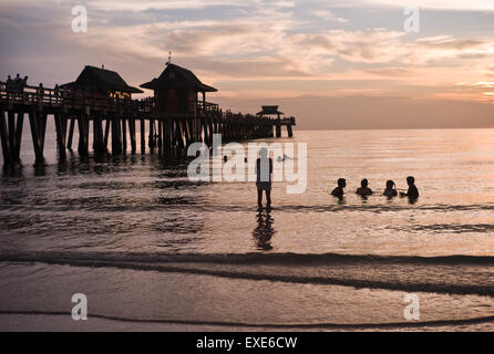 Naples, Florida Pier at sunset Stock Photo
