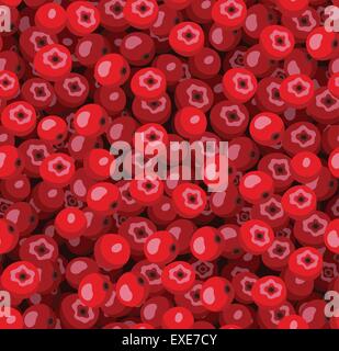 Seamless pattern with red rowanberries. Vector illustration. Stock Vector