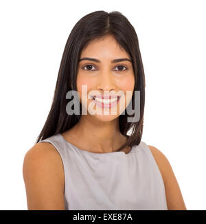 close up portrait of happy young Indian businesswoman Stock Photo