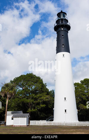 Beautiful Day at Hunting Island Lighthouse on Hunting Island, South Carolina. Stock Photo