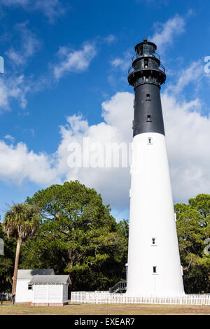 Beautiful Day at Hunting Island Lighthouse on Hunting Island, South Carolina. Stock Photo