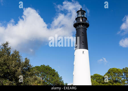 Beautiful Day at Hunting Island Lighthouse on Hunting Island, South Carolina. Stock Photo