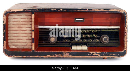 Vintage Radio Tuner Isolated on White Background Stock Photo