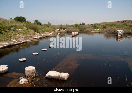 Miletus was an ancient Greek city flourishing from the 8th century BC in the west of nowadays Turkey. Here the northern agora. Stock Photo