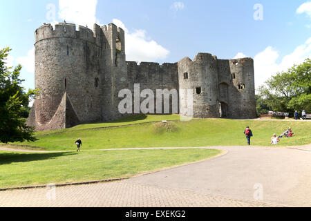 Walls of Chepstow Castle, Monmouthshire, Wales, UK Stock Photo