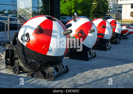 KALININGRAD, RUSSIA - MAY 21, 2015: Anchor contact mine in the museum of World ocean Stock Photo
