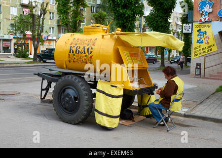 KALININGRAD, RUSSIA - MAY 19, 2015: Trading national Russian drink kvass on the streets of the city Stock Photo