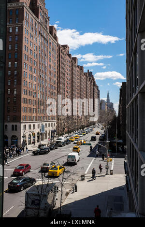 23rd street on the the west side of Manhattan and the crossing with 10th Avenue as seen from the High Line Stock Photo