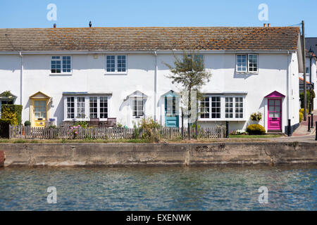 Riverside terraced cottages at Emsworth, Hampshire, UK in July Stock Photo