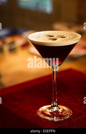 espresso expresso coffee martini cocktail in bar Stock Photo