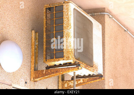 air conditioning apparatus and rusty old Stock Photo