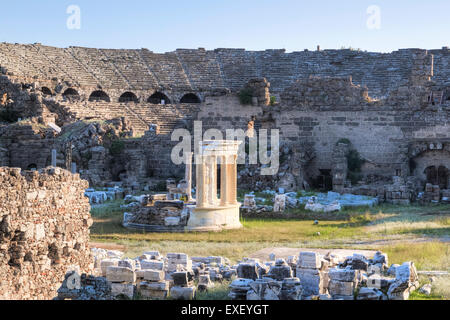 Temple of Tyche, Side, Antalya, Pamphylia, Turkey Stock Photo