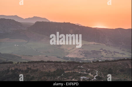 The view of the valley below Ronda Stock Photo
