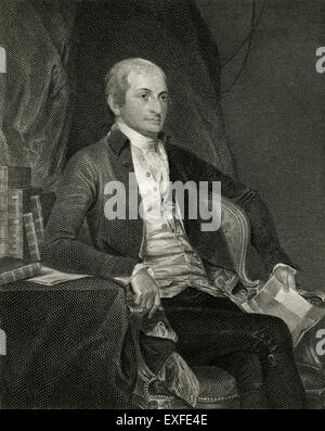 Antique c1860 engraving, John Jay. John Jay (1745-1829) was an American statesman, Patriot, diplomat, one of the Founding Fathers of the United States, signer of the Treaty of Paris, and first Chief Justice of the United States (1789Ð95). Stock Photo