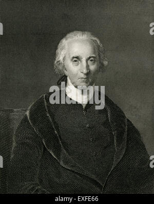 Antique c1860 engraving, Charles Carroll of Carrollton. Charles Carroll (1737-1832), known as Charles Carroll of Carrollton or Charles Carroll III, was a wealthy Maryland planter and an early advocate of independence from the Kingdom of Great Britain. He served as a delegate to the Continental Congress and Confederation Congress and later as first United States Senator for Maryland. Stock Photo